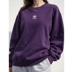 Adidas Originals Purple Crewneck Sweatshirt Trefoil Logo Oversized Fit